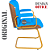 Cadeira Original Eames Interlocutor Dourada Anti Risco Linha Capa em Madeira Escura - Azul Bebê - Imagem 10