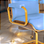 Cadeira Original Eames Interlocutor Dourada Anti Risco Linha Capa em Madeira Escura - Azul Bebê - Imagem 6