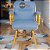 Cadeira Original Eames Interlocutor Dourada Anti Risco Linha Capa em Madeira Escura - Azul Bebê - Imagem 2