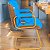 Cadeira Original Eames Interlocutor Dourada Anti Risco Linha Capa em Madeira Escura - Azul Bebê - Imagem 3