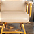 Cadeira Original Eames Interlocutor Dourada Anti Risco Linha Capa em Madeira Escura - Bege - Imagem 6