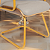 Cadeira Original Eames Interlocutor Dourada Anti Risco Linha Capa em Madeira Escura - Bege - Imagem 5