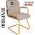Cadeira Original Eames Interlocutor Dourada Anti Risco Linha Capa em Madeira Escura - Bege - Imagem 9
