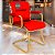 Cadeira Original Eames Interlocutor Dourada Anti Risco Linha Capa em Madeira Escura - Vermelho - Imagem 1