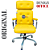 Cadeira Original Eames Presidente com Rodinhas Cromadas e Anti Risco Linha Capa em Madeira Escura ou Clara - Amarelo - Imagem 3