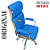Cadeira Original Eames Presidente com Rodinhas Cromadas e Anti Risco Linha Capa em Madeira Escura ou Clara - Azul Bebê - Imagem 4