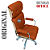 Cadeira Original Eames Presidente com Rodinhas Cromadas e Anti Risco Linha Capa em Madeira Escura ou Clara - Caramelo - Imagem 4