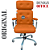 Cadeira Original Eames Presidente com Rodinhas Cromadas e Anti Risco Linha Capa em Madeira Escura ou Clara - Caramelo - Imagem 3