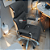 Cadeira Original Eames Presidente com Rodinhas Cromadas e Anti Risco Linha Capa em Madeira Escura ou Clara - Cinza Escuro - Imagem 2