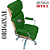 Cadeira Original Eames Presidente com Rodinhas Cromadas e Anti Risco Linha Capa em Madeira Escura ou Clara - Verde Escuro - Imagem 4