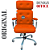 Cadeira Original Eames Presidente com Rodinhas Cromadas e Anti Risco Linha Capa em Madeira Escura ou Clara - Laranja - Imagem 3