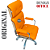 Cadeira Original Eames Presidente com Rodinhas Cromadas e Anti Risco Linha Capa em Madeira Escura ou Clara - Laranja - Imagem 4