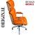 Cadeira Original Eames Presidente com Rodinhas Cromadas e Anti Risco Linha Capa em Madeira Escura ou Clara - Laranja - Imagem 5