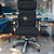 Cadeira Original Eames Presidente com Rodinhas Cromadas e Anti Risco Linha Capa em Madeira Escura ou Clara - Azul Marinho - Imagem 1
