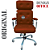 Cadeira Original Eames Presidente com Rodinhas Cromadas e Anti Risco Linha Capa em Madeira Escura ou Clara - Marrom - Imagem 3