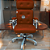 Cadeira Original Eames Presidente com Rodinhas Cromadas e Anti Risco Linha Capa em Madeira Escura ou Clara - Marrom - Imagem 1
