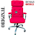 Cadeira Original Eames Presidente com Rodinhas Cromadas e Anti Risco Linha Capa em Madeira Escura ou Clara - Rosa Pink - Imagem 3