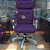 Cadeira Original Eames Presidente com Rodinhas Cromadas e Anti Risco Linha Capa em Madeira Escura ou Clara - Roxo - Imagem 1