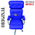 Cadeira Original Eames Presidente com Rodinhas Cromadas e Anti Risco Linha Capa em Madeira Escura ou Clara - Azul Royal - Imagem 6
