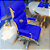 Cadeira Original Eames Presidente com Rodinhas Cromadas e Anti Risco Linha Capa em Madeira Escura ou Clara - Azul Royal - Imagem 2
