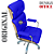 Cadeira Original Eames Presidente com Rodinhas Cromadas e Anti Risco Linha Capa em Madeira Escura ou Clara - Azul Royal - Imagem 4