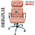 Cadeira Original Eames Presidente com Rodinhas Cromadas e Anti Risco Linha Capa em Madeira Escura ou Clara - Vermelho Telha - Imagem 3