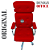 Cadeira Original Eames Presidente com Rodinhas Cromadas e Anti Risco Linha Capa em Madeira Escura ou Clara - Vermelho - Imagem 5