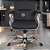 Cadeira Original Eames Diretor com Rodinhas Cromadas e Anti Risco Linha Capa em Madeira Escura Preto - Imagem 2
