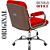 Cadeira Original Eames Diretor com Rodinhas Cromadas e Anti Risco Linha Capa em Madeira Escura Vermelho - Imagem 5