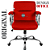 Cadeira Original Eames Diretor com Rodinhas Cromadas e Anti Risco Linha Capa em Madeira Escura Vermelho - Imagem 3