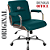 Cadeira Original Eames Diretor com Rodinhas Cromadas e Anti Risco Linha Capa em Madeira Escura Verde - Imagem 4