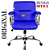 Cadeira Original Eames Diretor com Rodinhas Cromadas e Anti Risco Linha Capa em Madeira Escura Azul Royal - Imagem 3