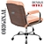 Cadeira Original Eames Diretor com Rodinhas Cromadas e Anti Risco Linha Capa em Madeira Escura Vermelho Telha - Imagem 5