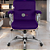 Cadeira Original Eames Diretor com Rodinhas Cromadas e Anti Risco Linha Capa em Madeira Escura Roxo - Imagem 1