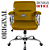 Cadeira Original Eames Diretor com Rodinhas Cromadas e Anti Risco Linha Capa em Madeira Escura Amarelo Mostarda - Imagem 3