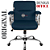 Cadeira Original Eames Diretor com Rodinhas Cromadas e Anti Risco Linha Capa em Madeira Escura Azul Marinho - Imagem 3