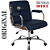 Cadeira Original Eames Diretor com Rodinhas Cromadas e Anti Risco Linha Capa em Madeira Escura Azul Marinho - Imagem 4