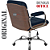 Cadeira Original Eames Diretor com Rodinhas Cromadas e Anti Risco Linha Capa em Madeira Escura Azul Marinho - Imagem 5