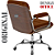Cadeira Original Eames Diretor com Rodinhas Cromadas e Anti Risco Linha Capa em Madeira Escura Marrom - Imagem 5