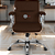 Cadeira Original Eames Diretor com Rodinhas Cromadas e Anti Risco Linha Capa em Madeira Escura Marrom - Imagem 1