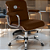 Cadeira Original Eames Diretor com Rodinhas Cromadas e Anti Risco Linha Capa em Madeira Escura Marrom - Imagem 2