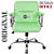 Cadeira Original Eames Diretor com Rodinhas Cromadas e Anti Risco Linha Capa em Madeira Escura Verde Limão - Imagem 3