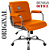 Cadeira Original Eames Diretor com Rodinhas Cromadas e Anti Risco Linha Capa em Madeira Escura Laranja - Imagem 4