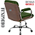 Cadeira Original Eames Diretor com Rodinhas Cromadas e Anti Risco Linha Capa em Madeira Escura Verde Escuro - Imagem 5