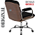 Cadeira Original Eames Diretor com Rodinhas Cromadas e Anti Risco Linha Capa em Madeira Escura Marrom Café - Imagem 5
