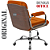 Cadeira Original Eames Diretor com Rodinhas Cromadas e Anti Risco Linha Capa em Madeira Escura Caramelo - Imagem 5