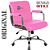 Cadeira Original Eames Diretor com Rodinhas Cromadas e Anti Risco Linha Capa em Madeira Escura Rosa Claro - Imagem 4