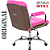 Cadeira Original Eames Diretor com Rodinhas Cromadas e Anti Risco Linha Capa em Madeira Escura Rosa Claro - Imagem 5