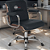 Cadeira Original Eames Diretor com Rodinhas Cromadas e Anti Risco Linha Capa em Madeira Escura Cinza Escuro - Imagem 2