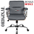 Cadeira Original Eames Diretor com Rodinhas Cromadas e Anti Risco Linha Capa em Madeira Escura Cinza Claro - Imagem 3